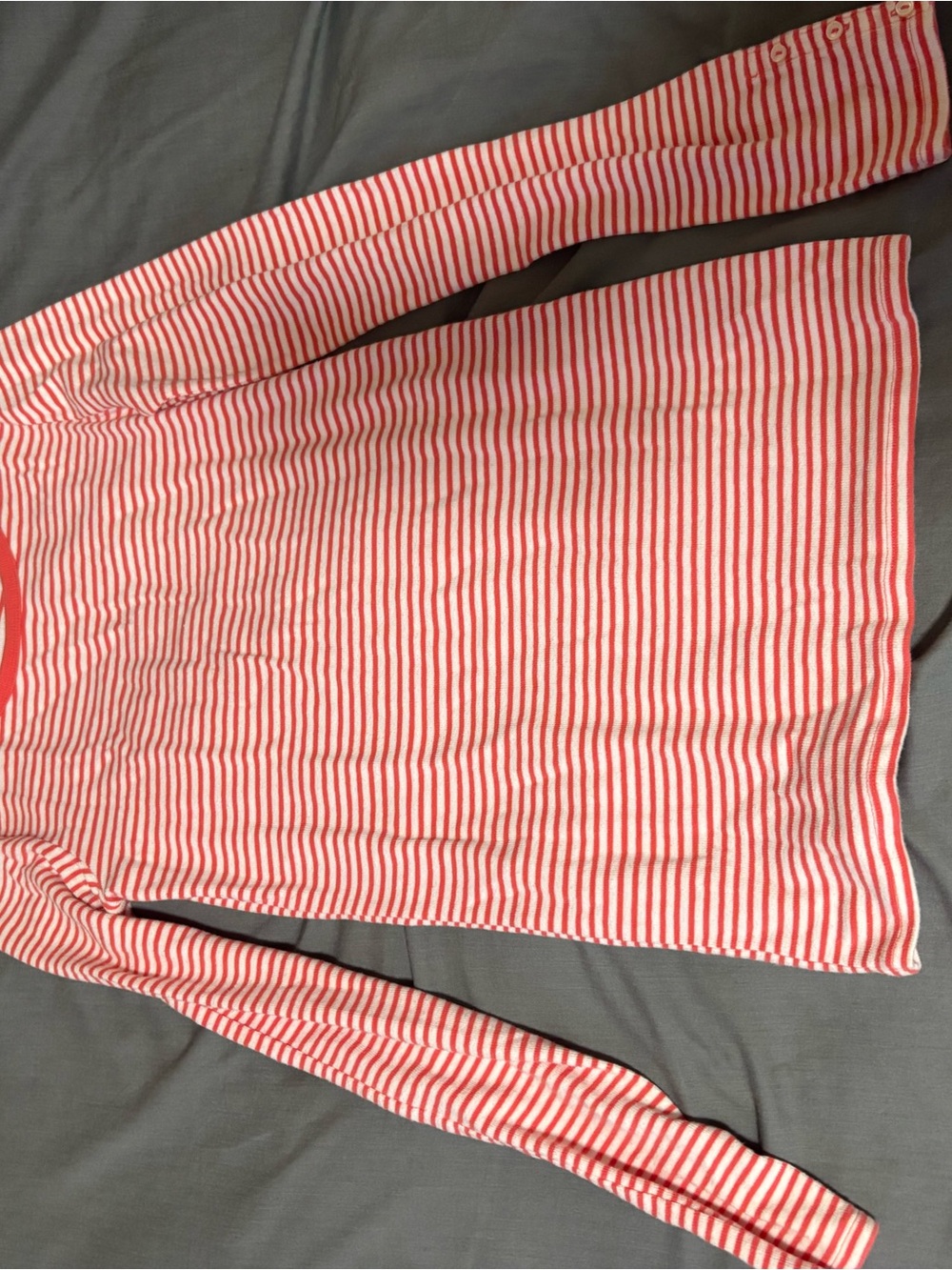 GAP Red and White Striped Long Sleeve Top